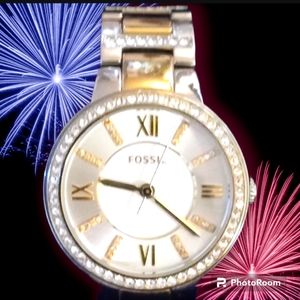 Fossil ES3503 two tone Virginia glitz watch  retail $125